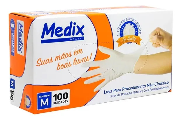 Luva Para Procedimentos Látex M Com Pó Medix
