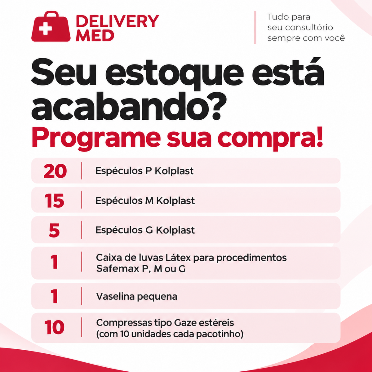 Kit Reposição Ginecologia Básico