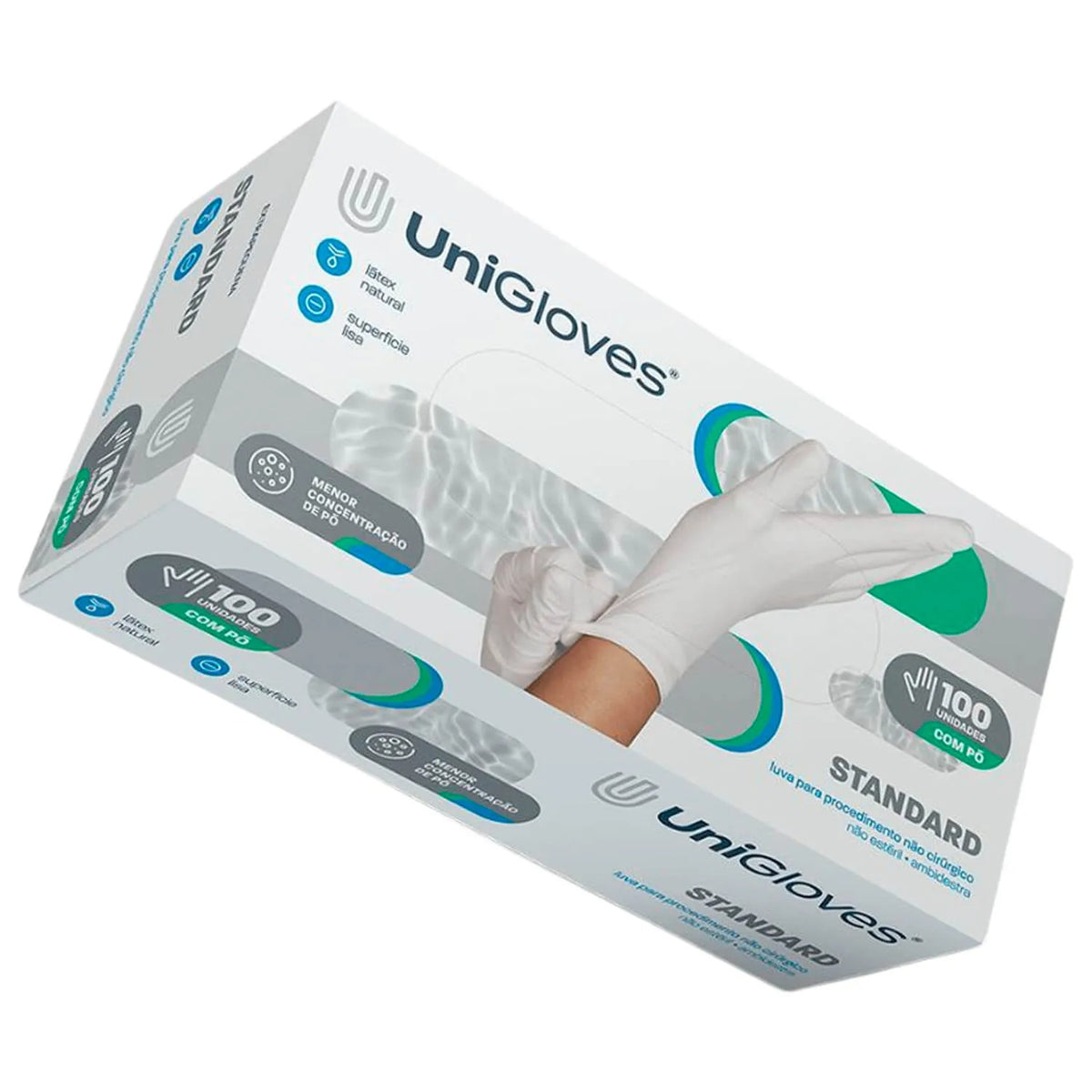 Luva Unigloves Standard Látex Com Pó