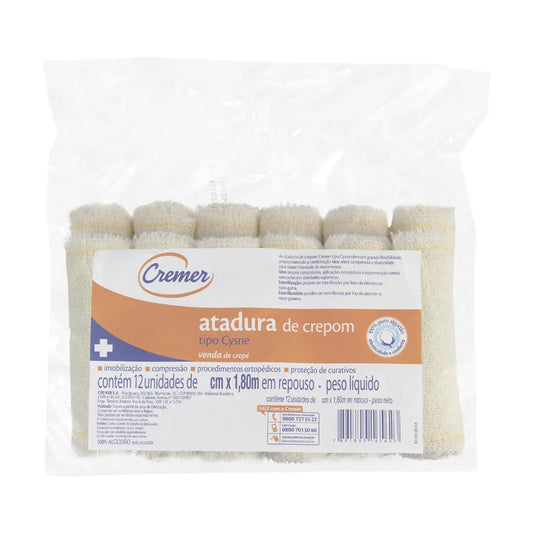 Atadura de Crepom Cremer Cysne 13 Fios 15Cm x 1,80M 12 Rolos