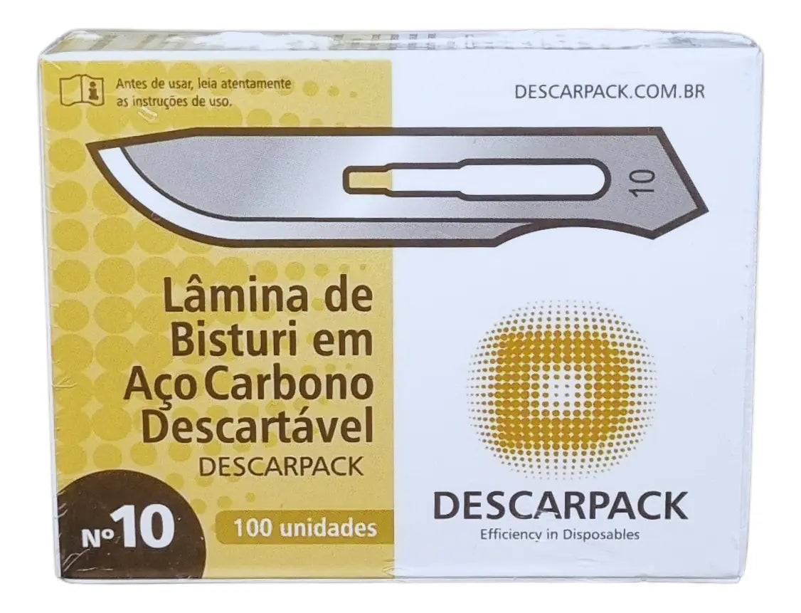 Lamina de bisturi Descarpack 10 aço carbono c/100
