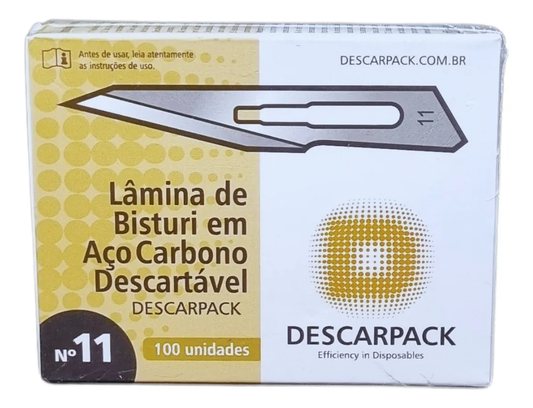 Lamina de bisturi Descarpack 11 aço carbono c/100