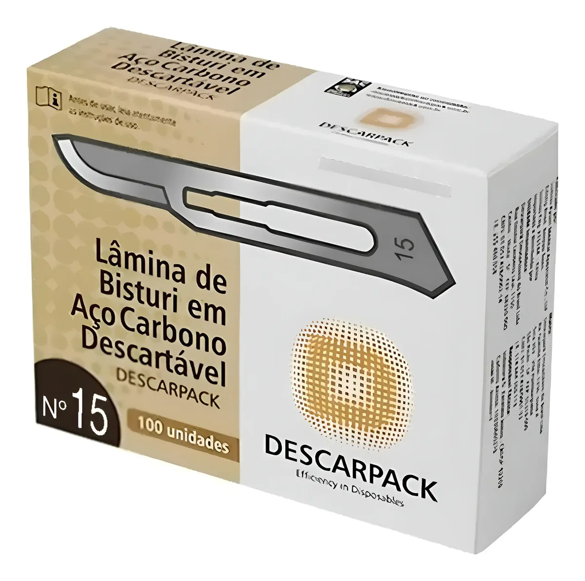 Lamina de bisturi Descarpack 15 aço carbono c/100