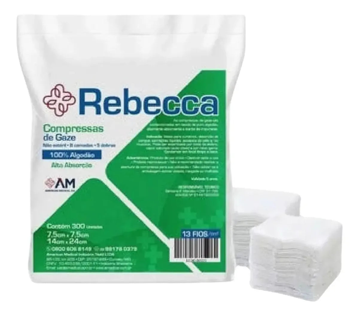 Compressa de Gaze 13 Fios 7,5x7,5Cm 500 Un Rebecca Não Estéril