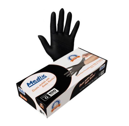Luva P Medix Nitrilo Black Sem Pó