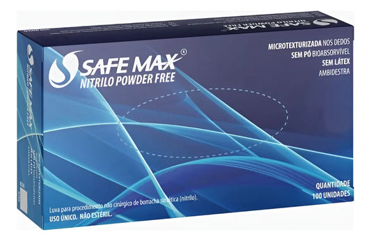 Luva p/ procedimentos Safemax Nitrílica Azul Safemax