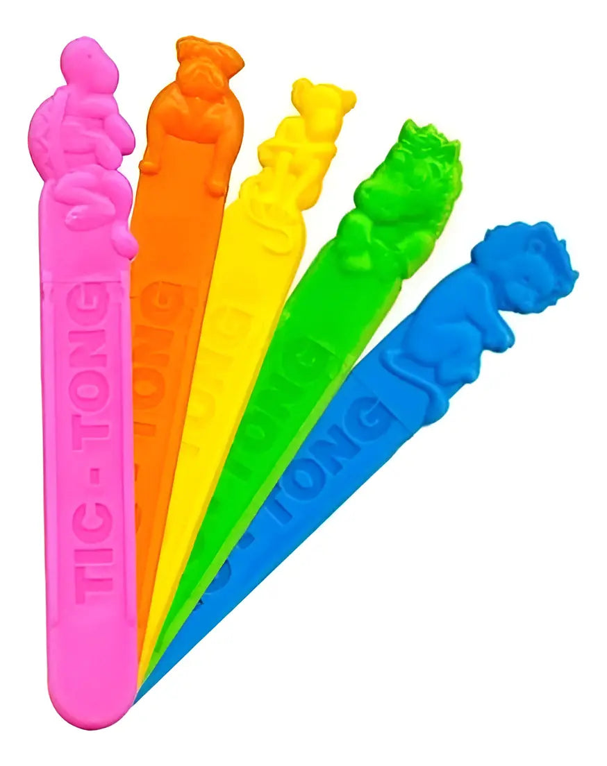 Abaixador de Língua Tic-Tong Formas Animais Colorido Aromatizado 40 Unidades