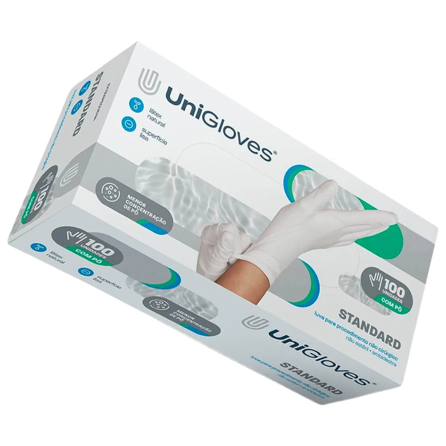 Luva Unigloves Standard Látex Com Pó